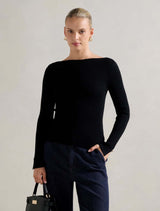 Alaia Knit Rib Top Black Forever New
