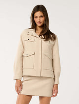 Kennedy Herringbone Jacket Biscuit Herringbone Set Forever New