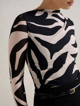 Raegan Ruched Mesh Top Forever New