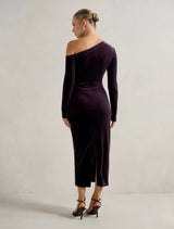 Angelina Asym Velvet Bodycon Dress Forever New