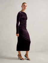 Angelina Asym Velvet Bodycon Dress Forever New