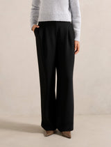 Desiree Button Straight Leg Pants Black Forever New