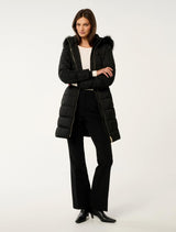 Sandra Long Puffer Coat Black Forever New