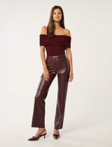 Bailee Vegan Leather Slim Pants Forever New