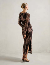 Alannah Mesh Long Sleeve Midi Dress Forever New