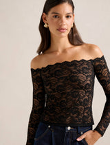 Dylan Lace Bardot Top Forever New