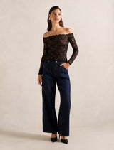 Dylan Lace Bardot Top Forever New