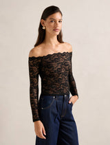 Dylan Lace Bardot Top Forever New