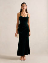 Bailey Velvet Strappy Maxi Dress Hunter Forever New