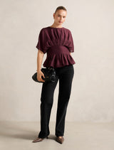 Olive Pleated Top Forever New