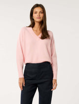 Everley V Neck Sweater Soft Pink Forever New