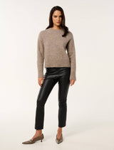 Ari Fluffy Crew Neck Sweater Forever New