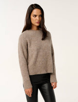 Ari Fluffy Crew Neck Sweater Forever New