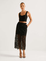 Lana Lace Midi Skirt Forever New