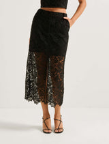 Lana Lace Midi Skirt Black Co-ord Forever New