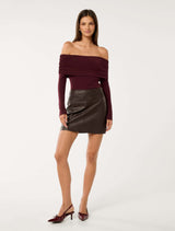 Addison Vegan Leather Mini Skirt Forever New