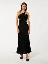 Rowan Lace Detail Maxi Dress Black Forever New