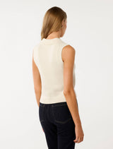 Ashlyn Button Collar Tabard Sweater Forever New