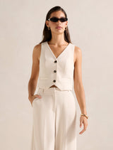 Oaklyn Waistcoat Oat Milk Suit Forever New