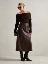 Jaelyn Vegan Leather Maxi Skirt Forever New
