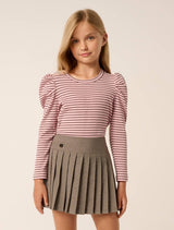 Ariel Teen Long Sleeve Jersey Top Pink Stripe Forever New