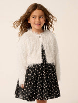 Heidi Girls Fringe Cropped Jacket White Cloud Forever New