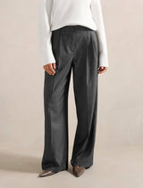 Eden Check Wide Leg Pants Micro Check Forever New