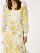 Sutton Ruffle Hem Midi Dress Forever New