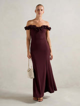 Connie Off Shoulder Ruffle Maxi Dress Shiraz Forever New