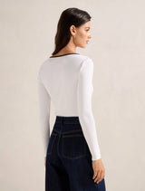 Bree Bow Front Long Sleeve Top Forever New