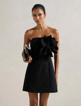 Tessa Petite Flower Mini Dress Black Forever New