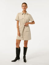 Jupiter Petite Utility Suede Mini Dress Forever New
