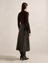 Brooklyn PU A Line Midi Dress