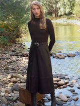 Brooklyn PU A Line Midi Dress