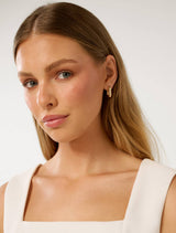Samantha Square Earrings 0 Gold Forever New