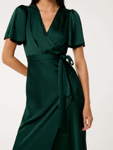 Chelsea Flutter Sleeve Satin Maxi Dress Forever New