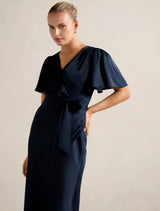 Chelsea Flutter Sleeve Satin Maxi Dress Forever New