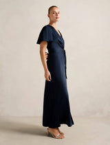 Chelsea Flutter Sleeve Satin Maxi Dress Forever New