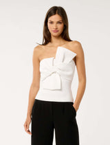 Violetta Twist Crepe Top Porcelain Forever New