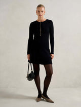 Louise Button Through Knit Mini Dress Forever New