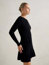 Louise Button Through Knit Mini Dress Forever New