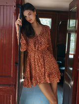Piper Ruffle Long Sleeve Mini Dress Forever New