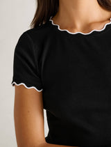 Rebecca Scallop Trim T-Shirt Forever New