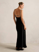 Presley Diamante Strap Satin Maxi Dress Forever New