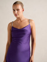 Presley Diamante Strap Satin Maxi Dress Forever New