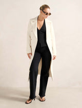 Lydia Crepe Trench Coat Winter White Forever New