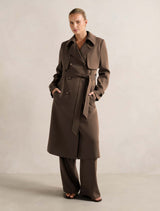 Delilah Soft Trench Coat Chocolate Set Forever New