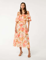 Jemima Ruffle Midi Dress Paxton Floral Forever New