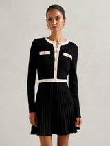 Avery Petite Knit Mini Dress Mono Tipped Forever New