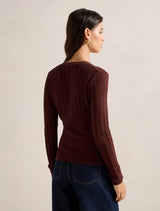 Izzy Pointelle Long Sleeve Top Forever New